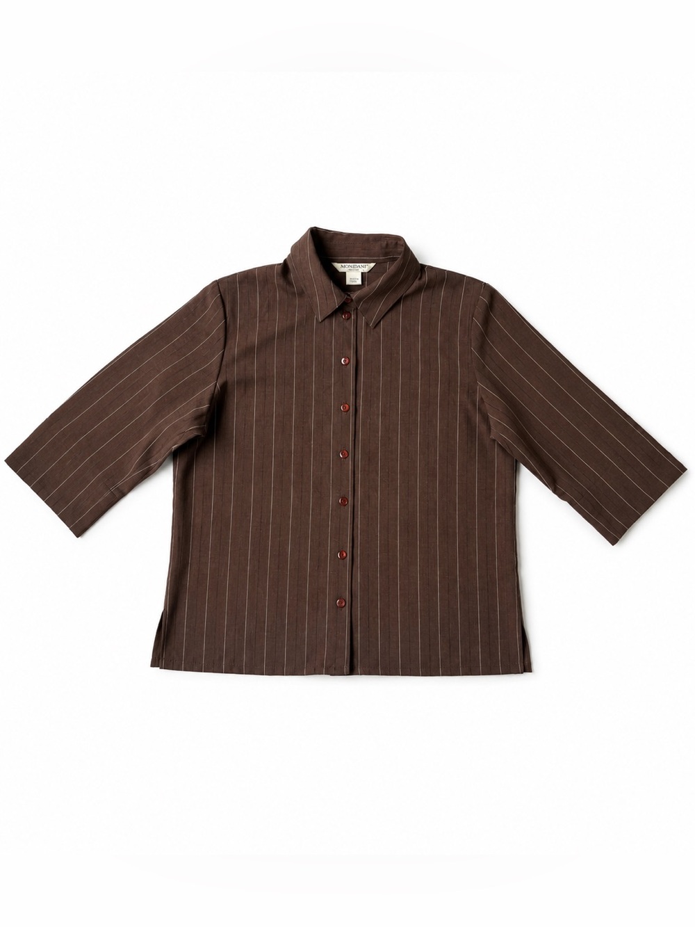 Allison Daley Petite Brown Pinstripe 2-Piece Pant Set Size 12P Career Office